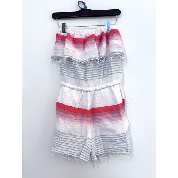 lemlem Pants - Lemlem Romper Blue White Orange XS